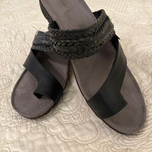 Women's Black Braided Sandals